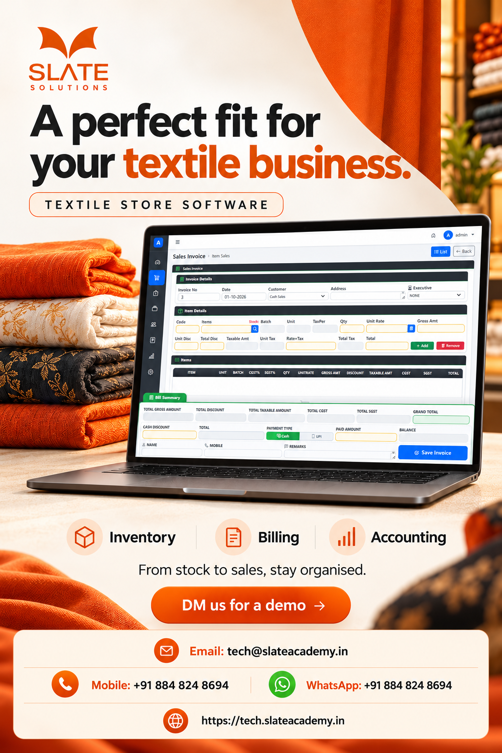 Textile store software poster